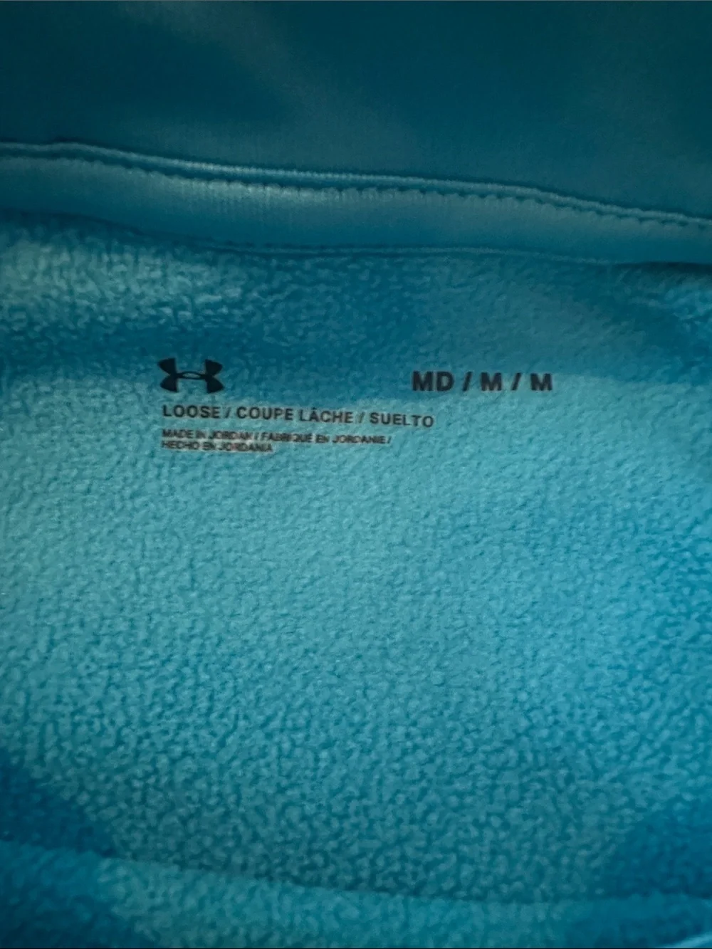 Under Armour Teal Blue Kids Hoodie with Silver Logo